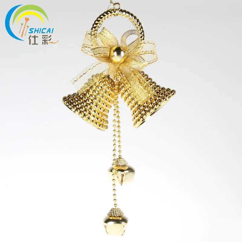 Shi -color gold ring Christmas bells scene layout decorated tree ornaments mounted bell rings | Дом и сад