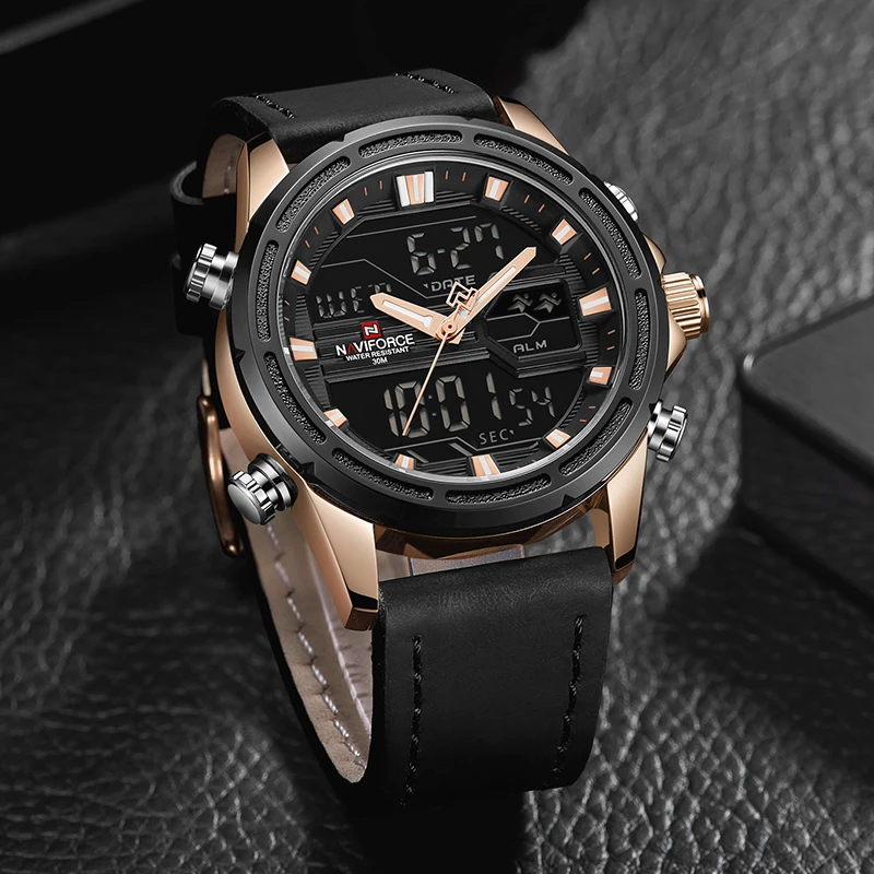 Топ люксовый бренд NAVIFORCE часы мужские модные спортивные Мужские Цифровые