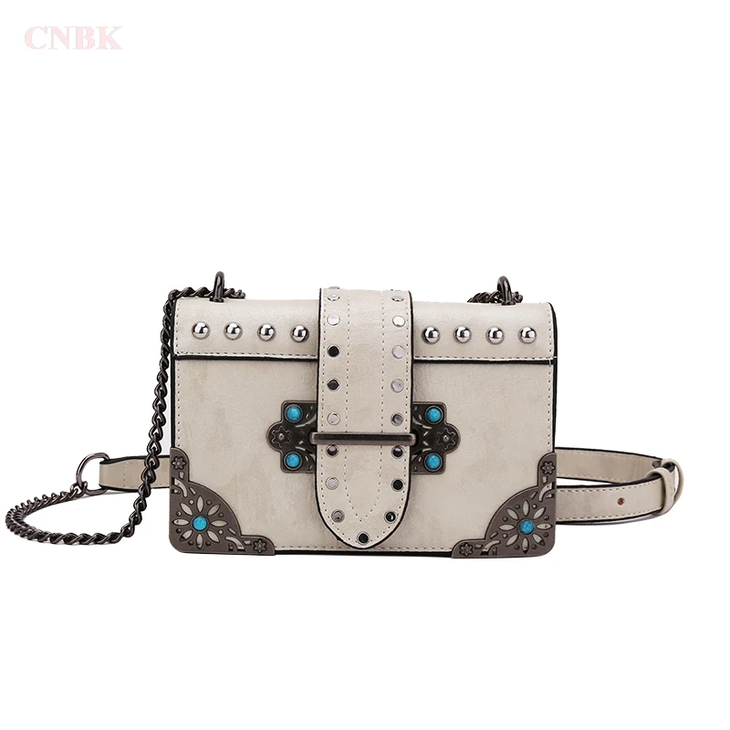 

Retro Small Square Bag Female 2018 New Tide Version Wild Fashion Single Shoulder Messenger Bag Chain Ins New Wholesale