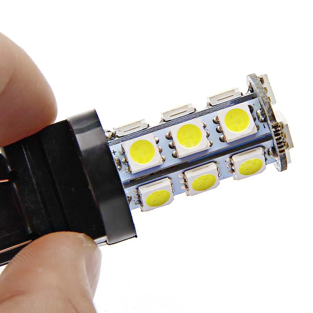 2 шт. 3157 светодиодный T25 P27/7 Вт Автомобильные лампы 18 SMD 5050 задние фары супер 6000 К