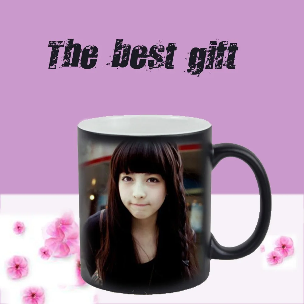 

Cup of personaizada DIY Photo morph CUPS Ceramic Heat Changing Magic Cup 300ml Milk CUPS, customized gifts for zmigo