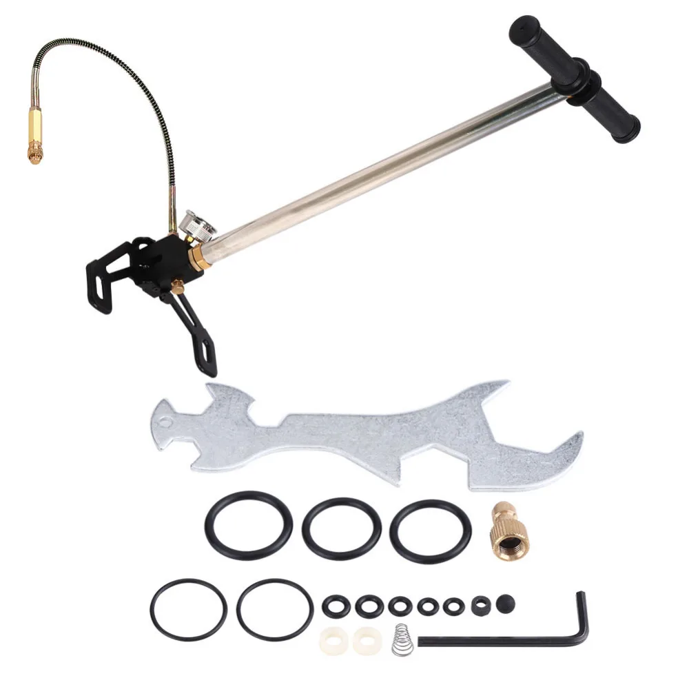 

4500PSI 3 Stage Air Rifle Gun Hand Pump Tires Inflator Pump With Stirrup Charging Gas Filter Gauge Valve Hose
