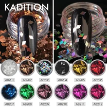 Kadion блеск для ногтей красочные Блестящие Блестки 1 г ромбовидный дизайн ногтей DIY 3D Алмазный Блеск Шарм хлопья украшения Маникюр