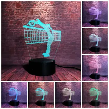

Light-up 3D Nightlight Visual Illusion LED 7 Colors Changing Light Creative Volleyball Sport Model Toys
