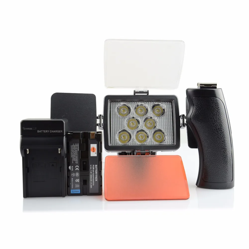 

DSTE VL007A 8-LED Video Light 1540LUX with NP-F550 Battery and US Plug Charger for Sony DSLR Camera Camcorder DV LAMP