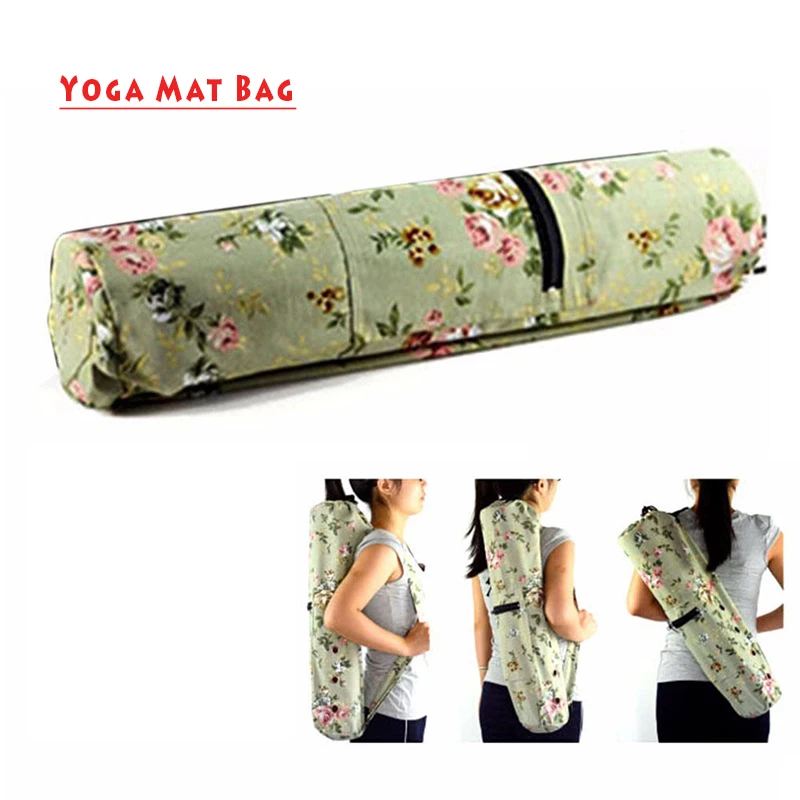 68 * 15cm Canvas Practical Yoga Pilates Mat Carry Strap Drawstring Bag Sport Exercise Gym