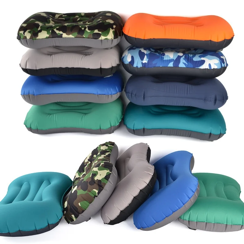 

Inflatable Outdoor Camping Equipment Pillow Ultralight Travel Backrest With Storage Pocket Portable Inflation Cushion