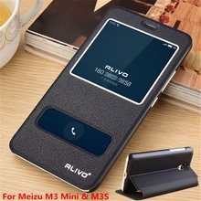 Para Meizu M3 Mini ALIVO M3S Caso De Couro Original de Alta Qualidade Vista Da Janela Virar Capa de Couro PU Para Meizu M3 Mini telefone