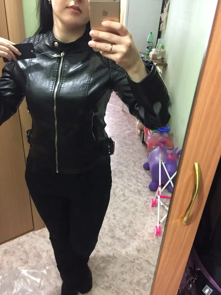 Женская короткая куртка из искусственной кожи коричневого, черного цвета, SML, приталенное мотоциклетное кожаное пальто, женская верхняя одежда, повседневная осенняя одежда высокого качества