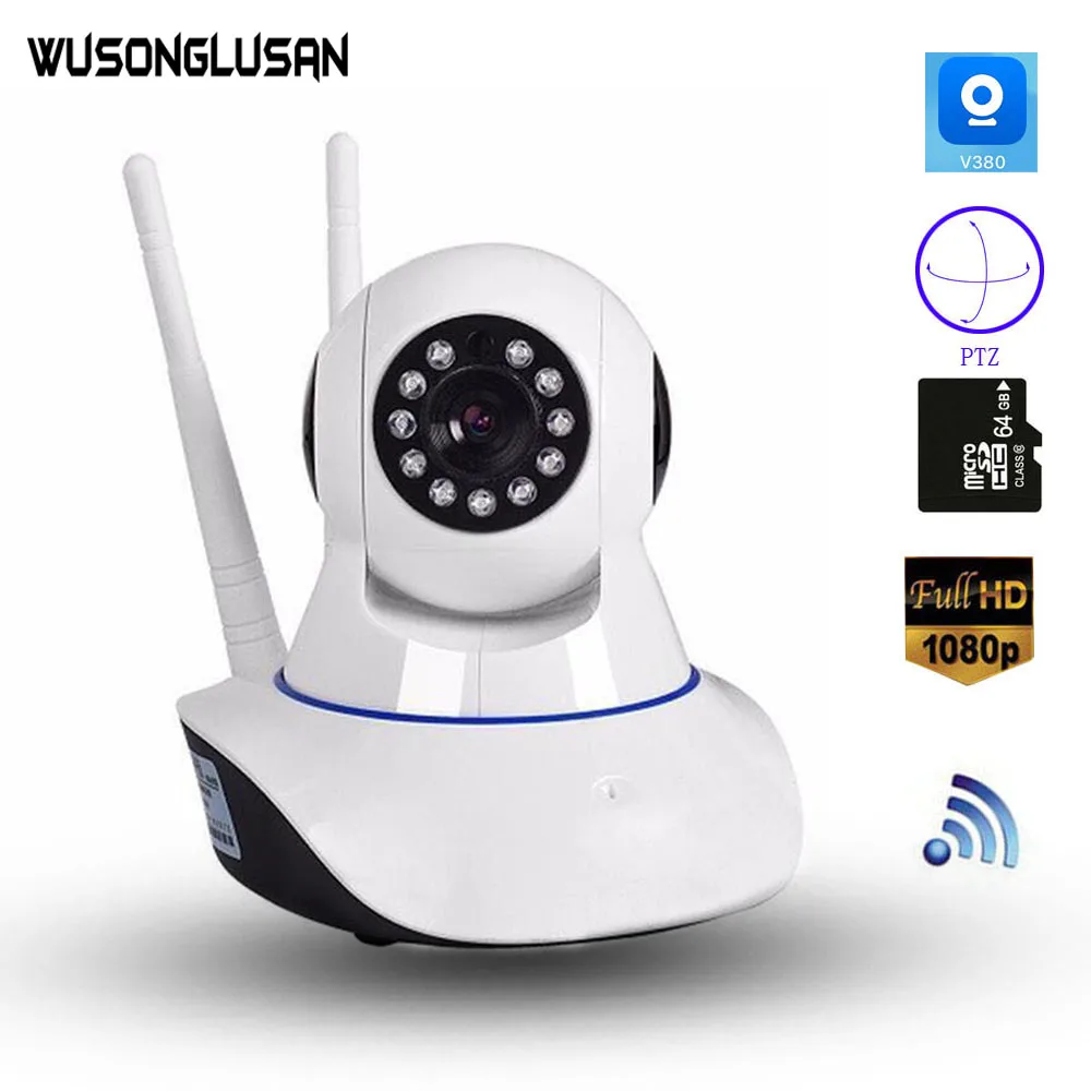 

Wireless Wifi IP Camera Full HD 1080P CCTV PTZ V380 Smart Baby Monitor Security IR Night vision Motion detector P2P Remote View