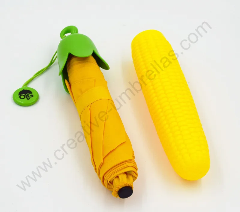 

Three fold anti-rust super light banana carrot eggplant pepper corn vegetable pencil umbrella compact fruit creative bag parasol