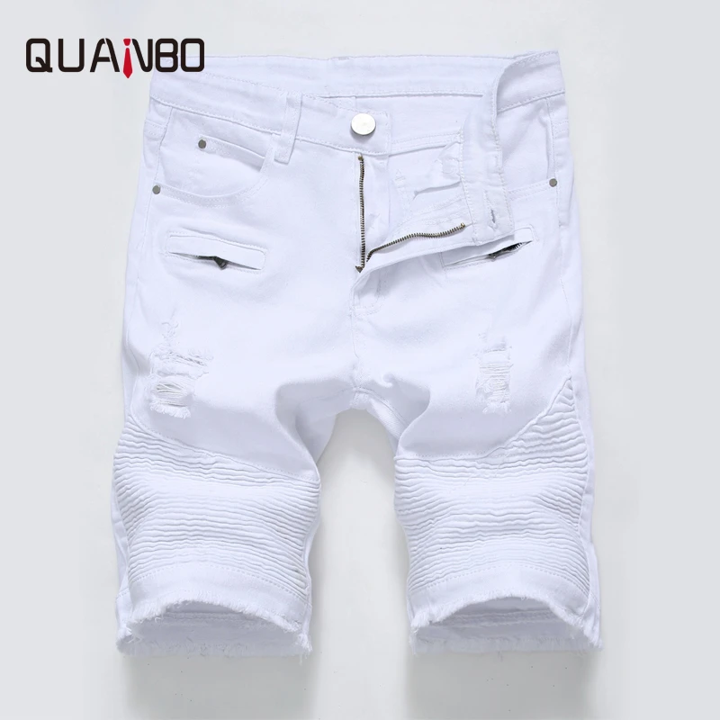 white distressed jean shorts mens