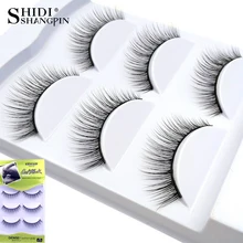 3 пары ручной работы 3D натуральные накладные ресницы черные для красоты макияж Длинные Поддельные ресницы мягкие 101-5