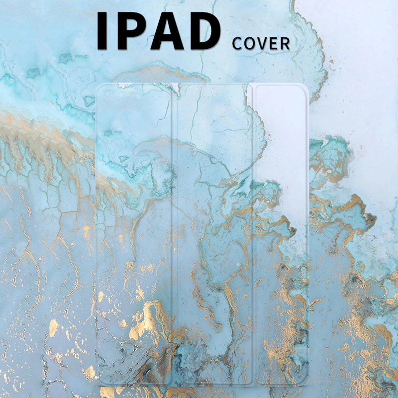 Магнитный умный чехол книжка с синим мрамором для iPad air 10 5 Pro 11 Mini 1 2 3 4 2019 планшета 9