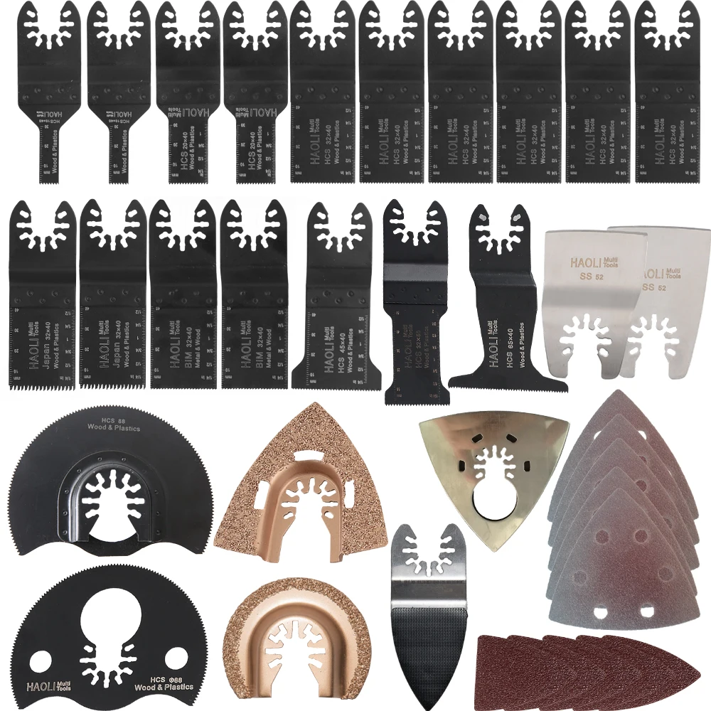 

New 100 pcs quick change oscillating tool saw blades and sanding papers for renovator power tools as Fein,Dremel,electric tools