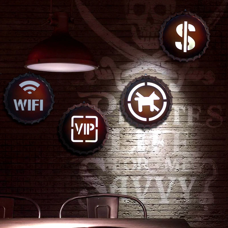 Винтажная светодиодсветодиодный неосветильник Крышка для бутылок с Wi Fi