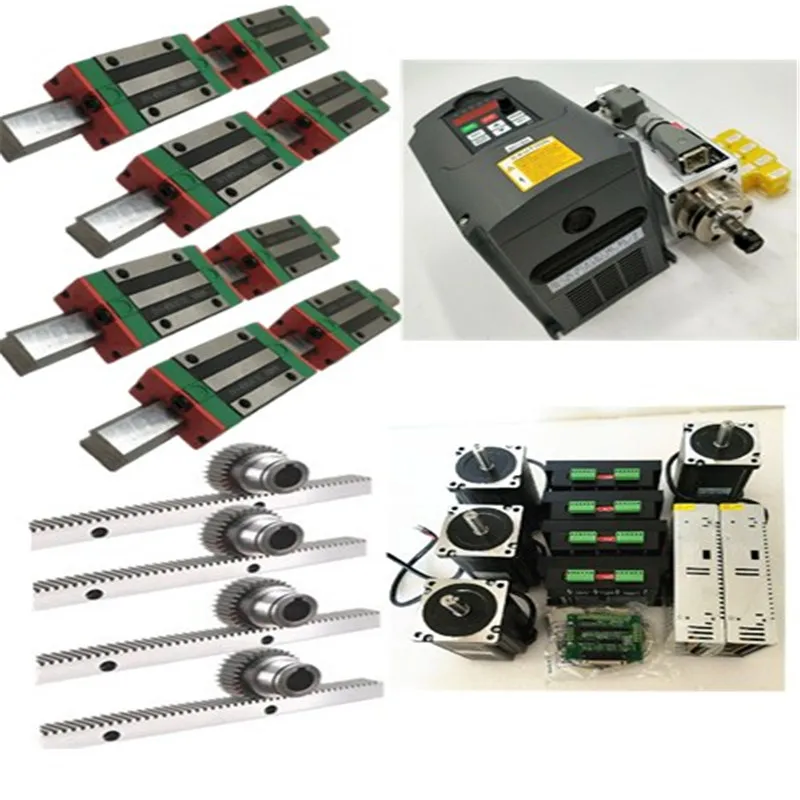 

Square Linear guide sets HGR25-500/1500mm+ 1.5kw spindle+inverter+1.5M Gear rack+DMA860H+Nema 34 stepper motor 1600oz.in