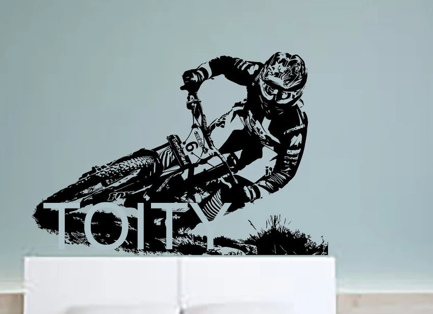 

Michael Hannah Wall Sticker Downhill Biker Vinyl Decal SikMik Sport Style Poster Boy Room Dorm Creative Mural