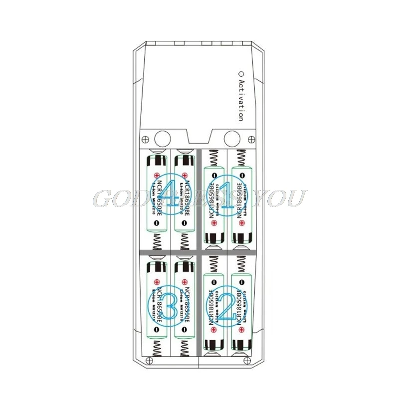 (Sin batería) QD188-PD Dual USB QC 30 + tipo C PD salida de CC 8x18650 baterías DIY Power Bank caja