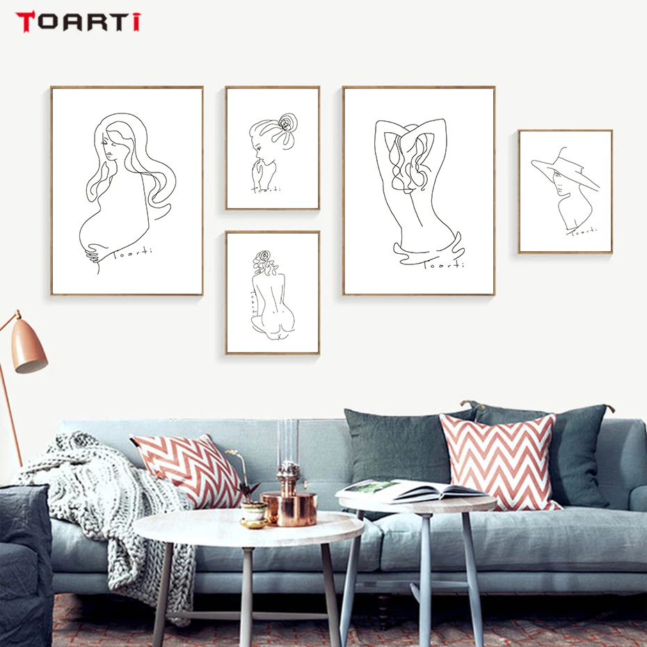 Modern Sexy Woman Body Wall Art Painting Abstract Minimalist Line Drawing Nordic Posters&Prints Bedroom Home Decoration Pictures (1)