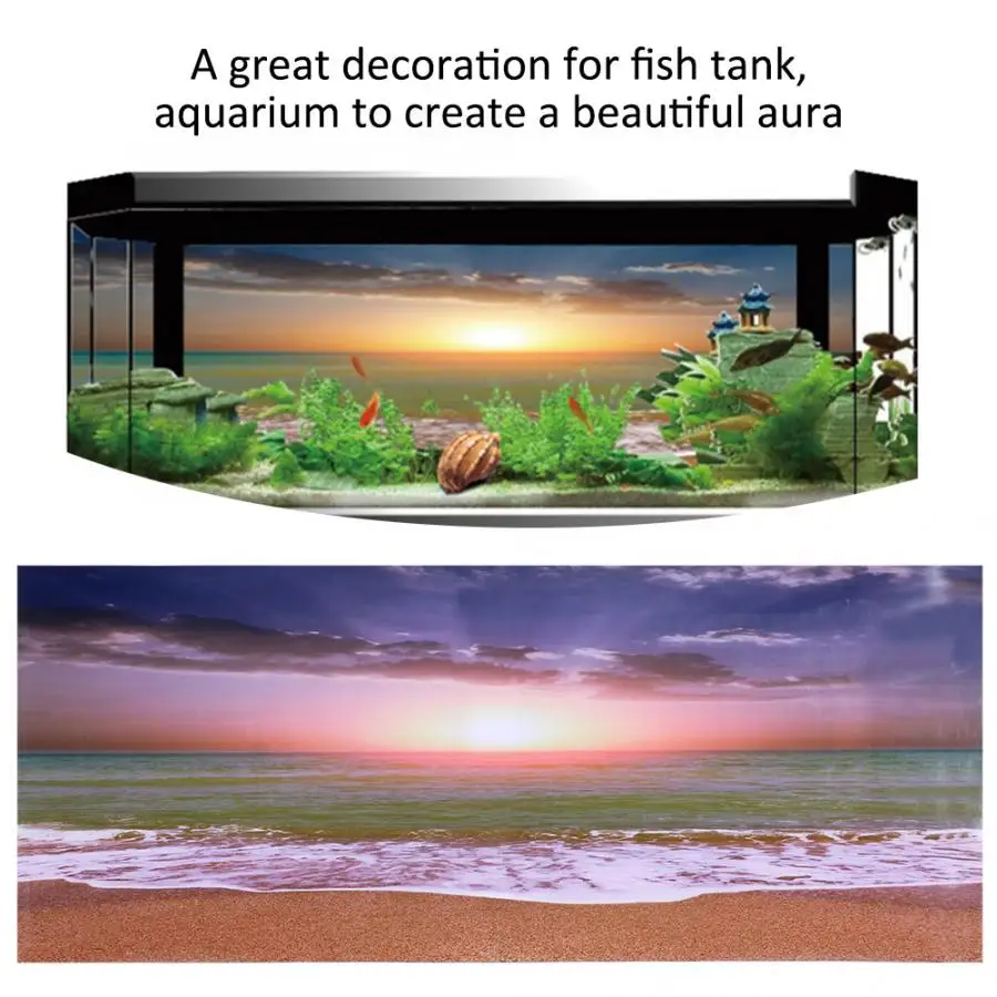 3D ПВХ эффект Природный чародейный Пейзаж Плакат аквариум Декор мода стикер аквариум орнамент