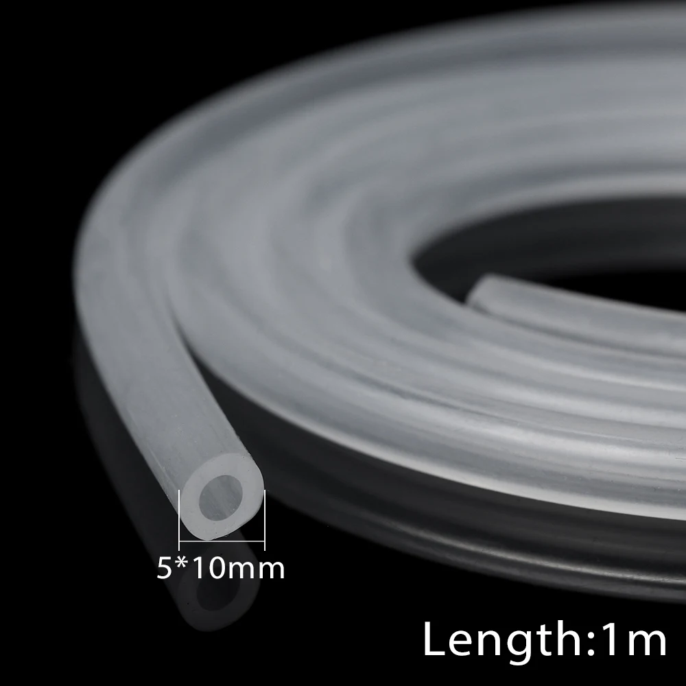 Гибкий 1 метр пищевой прозрачный силиконовый резиновый шланг 2 3 4 5 6 7 8 10 мм из Диаметра Гибкая силиконовая труба - Цвет: 5X10mm