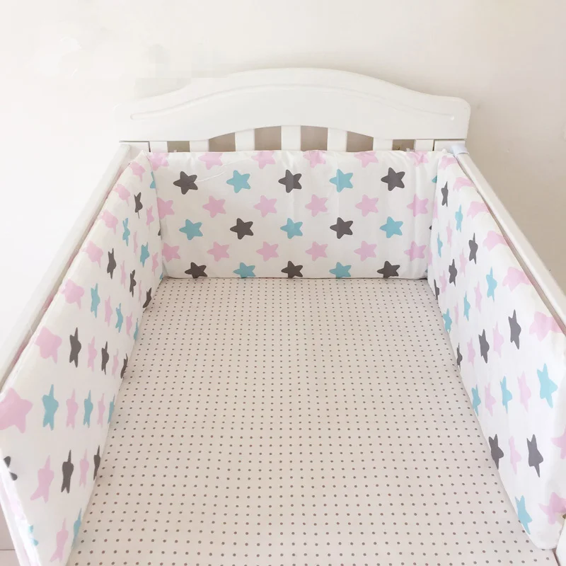 Складное 180*30 см детское постельное белье-бампер в кроватку для новорожденных, хлопковое белье, цельный бампер для кроватки, Детская безопасная кровать вокруг протектора - Цвет: xingkongfen