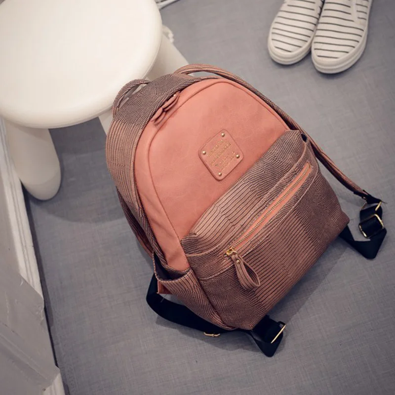 New Arrival Vintage Casual Preppy Style Plaid PU Leather School Bags For Teenagers Girls Women Serpentine
