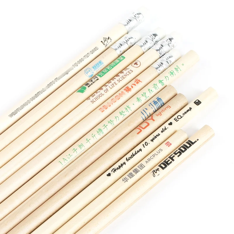 

Personalized Printing Accept 10pcs/lot Nature Wooden Pencil HB Round Triangle Hexagonal Barrel Children Kids Writing Pencils