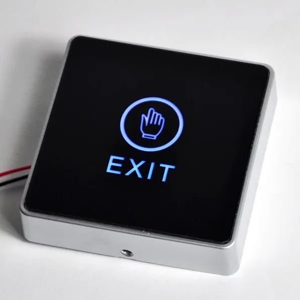 

NO/NC/COM Infrared Contactless Bule Backlight Touch Exit Button Wall Mount\Door Release Switch for Access Control Free Shipping