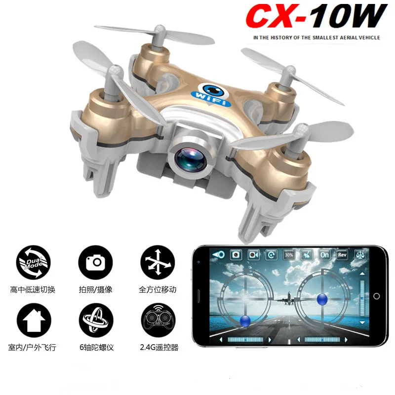 

Cheerson CX-10W Mini WiFi Control Drones With High Pixel Camera Mini Quadcopter Children Kids Toys Christmas Birthday Gift