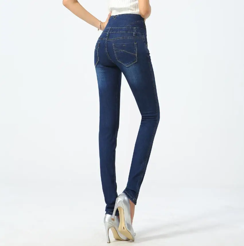 7XL плюс размеры Мода 2019 г. бренд хлопок стрейч Высокая талия узкие джинсы женский элегантный Эластичность джинсы wj2166