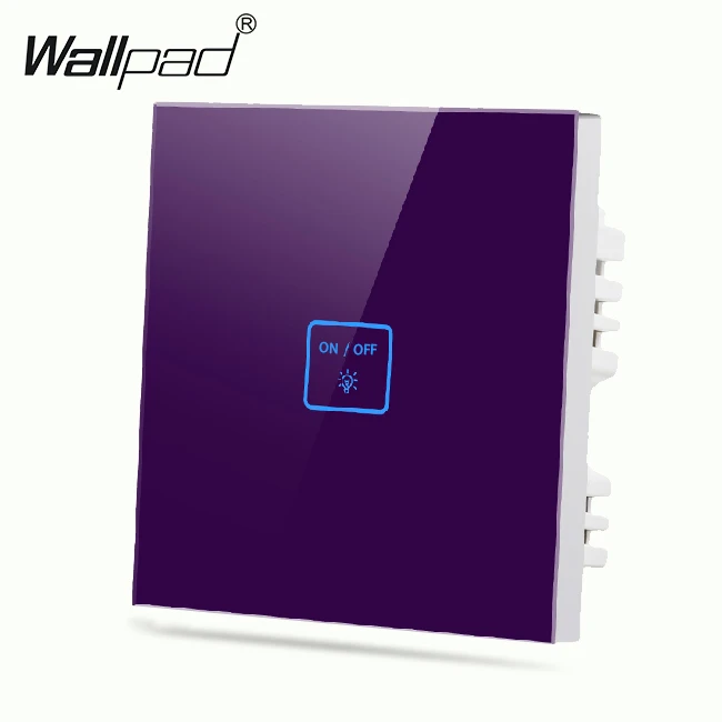Top Quality 1 gang 2 way Purple touch wall light switch LED indicator Glass Free DIY power Shipping | Обустройство дома