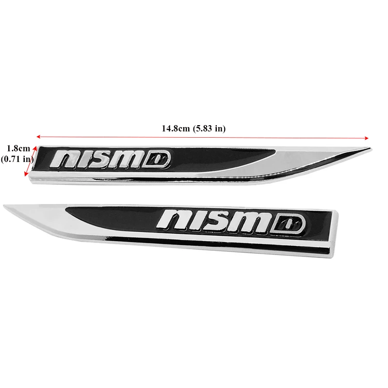 Metal Car Badge Nismo Logo Emblem Side Fender Silver Sports Rear Trunk Sticker