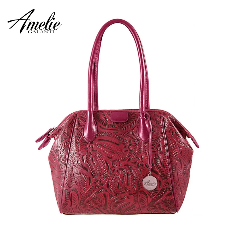 AMELIE GALANTI women Fashion vintage Floral Embossed Handbags Famous