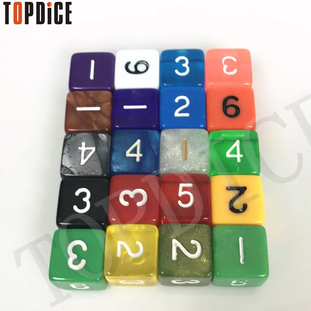 [TOPDICE] D6 Digital dice number 1 6,6 sides Arabia digital 10 pcs