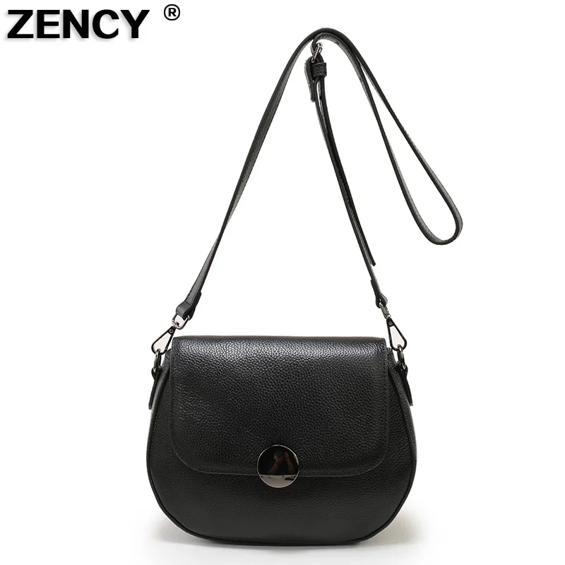 

ZENCY Fashion Women Small Real Cowhide Luxury Famous Brands Handbag Genuine Leather Tote Shoulder Messenger Crossbody Bag Purse