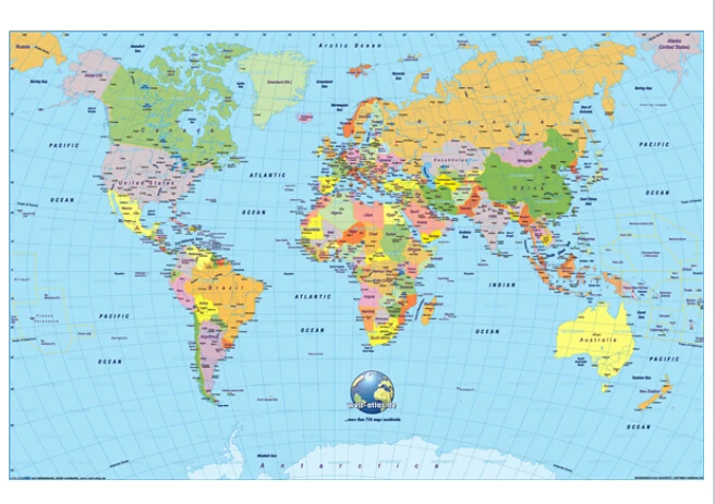The World Map Home Decor Poster 20x30 Inches High Quality