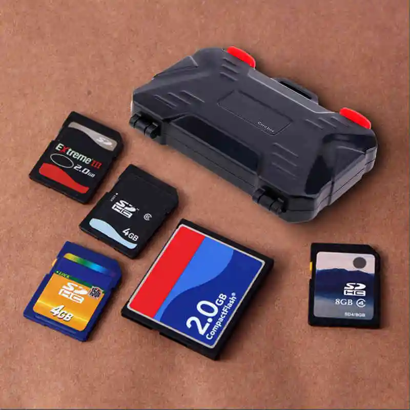 

Memory Card Case Holder For 4 CF 8 SD Card SDXC MSPD XD 12 TF T-Flash Storage Box Protector Waterproof Anti-shock Drop IP67