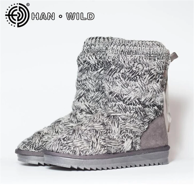 

Fashion Women Knitting Snow Boots Wool Thread Warm Winter Boots Snow Shoes Female Winter Ankle Boots Ladies Casual Shoes