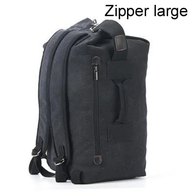 Travel backpack canvas mochila masculina bag fashion sac a dos homme High capacity mochilas Leisure bags motion bagpack Unisex - Цвет: Large Zipper Black