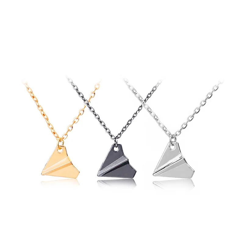 

Fooderwerk Jewelry European and American creative one direction paper airplane vintage necklace Alloy Pendant Necklace For Men