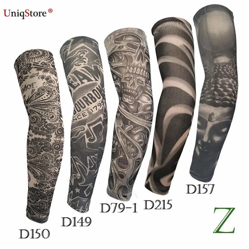 Uniqstore 5PCS Temporary Fake Slip On Tattoo Arm Sleeves Cover