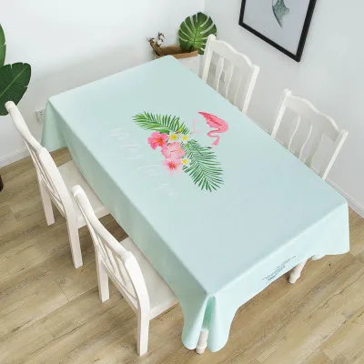 Fine leaf Фламинго влагостойкая скатерть из хлопка и льна маленькая свежая скатерть для журнального столика скатерть 030 - Цвет: Fine leaf