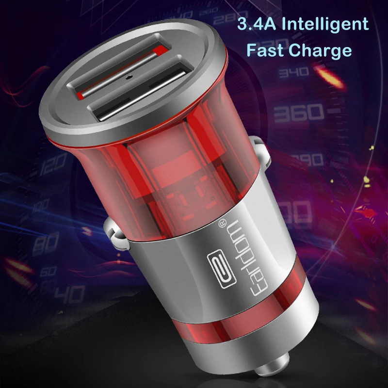 

NEW Mini USB Car Charger For Mobile Phone Tablet GPS 5V 3.4 Aintelligent Fast Charger Dual USB Car Phone Charger Adapter in Car