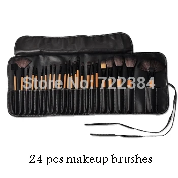 

24 pcs makeup brushes Soft Synthetic Hair make up tools kit Cosmetic Beauty Makeup Brush Black Sets with Leather Case