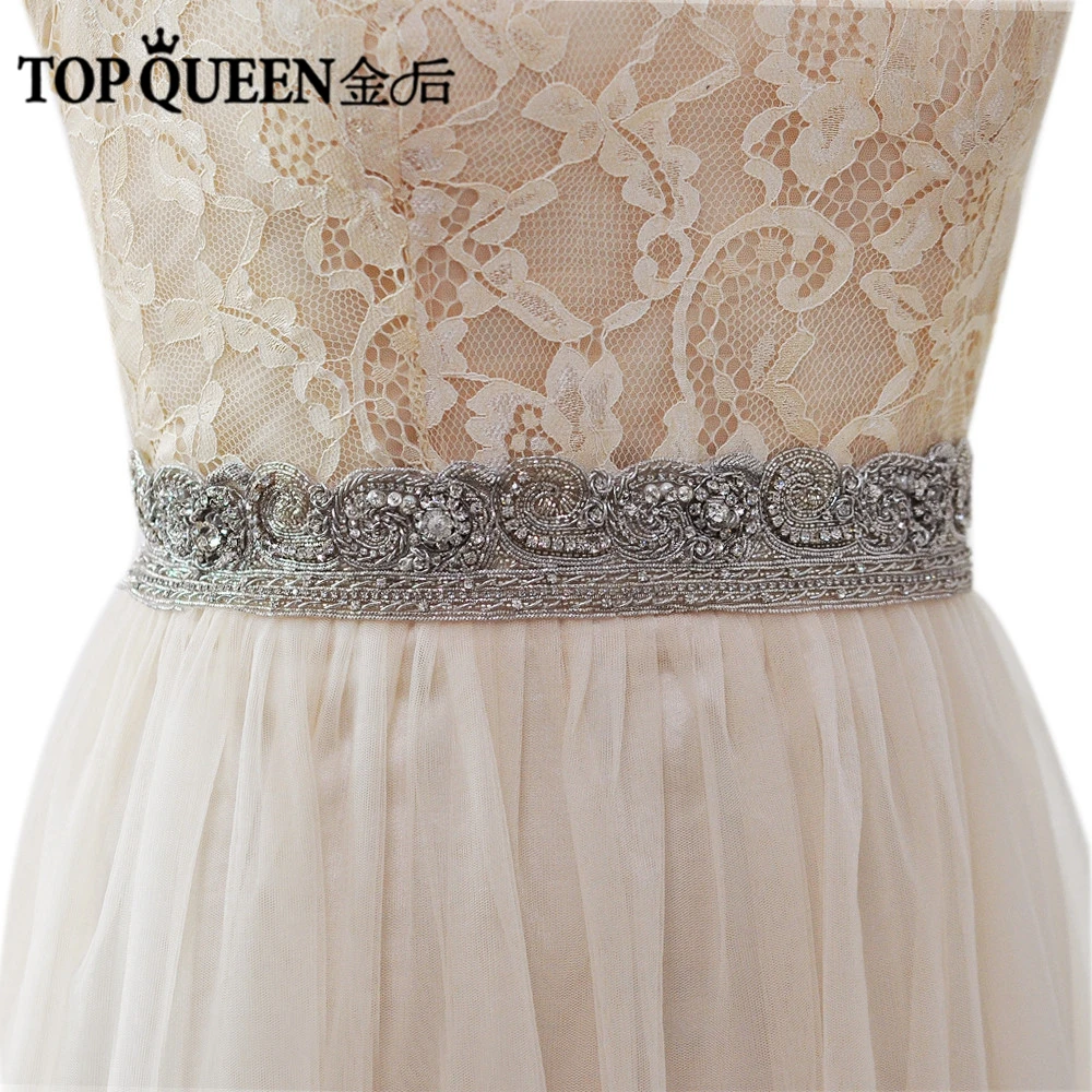 

TOPQUEEN AS08-S India Silk Bride Evening Party Gown Dresses Accessories Wedding Sashes Belt/Waistband Bridal Belts Sashes