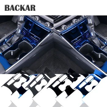 

BACKAR Auto Car Styling Stainless Steel Stickers For Honda Accord 2017 2018 Gear Shift Knobs Panel Frame Covers Accessories
