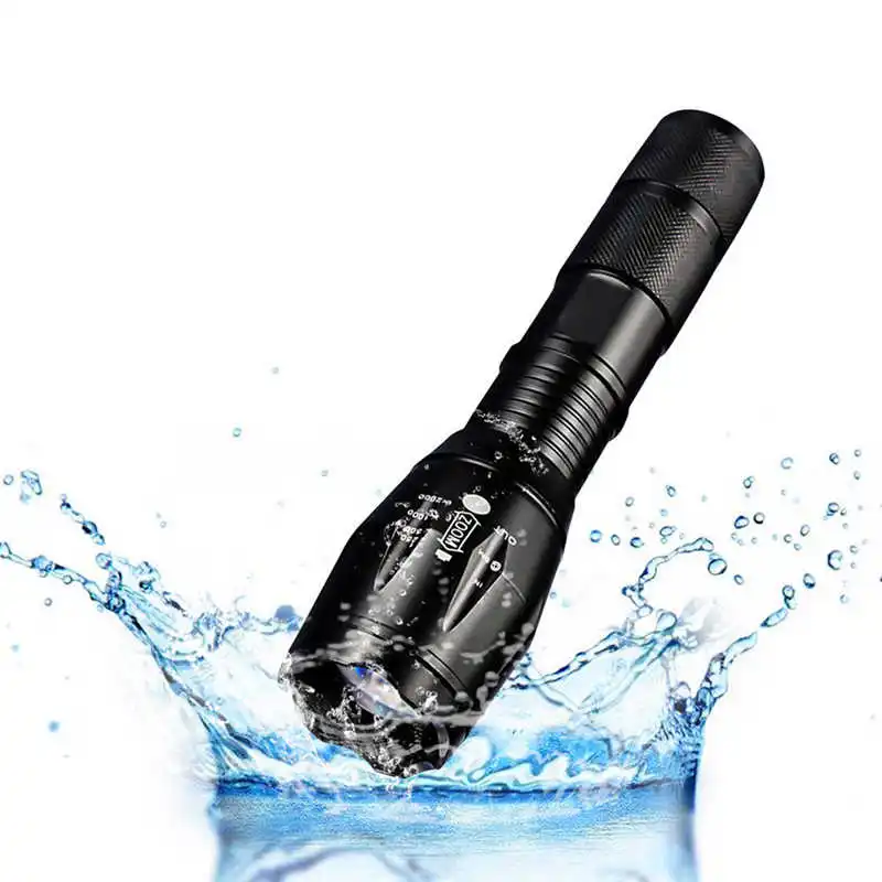 powerful led flashlight T6 LED Tactical Flashlight Military Zoomable Torch laser pointer ,use 18650AAA battery #4S19 (3)