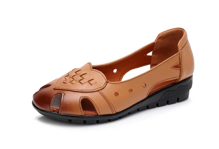 MVVJKE летние сандалии для женщин, ручная работа, натуральная кожа, женская обувь на танкетке; удобные женские туфли сандалии женская летняя обувь - Цвет: Цвет: желтый
